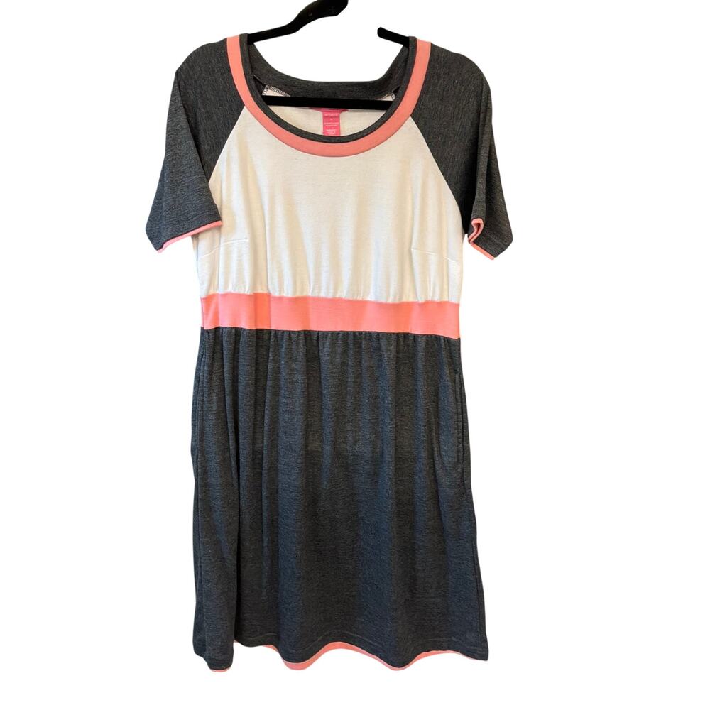 Charcoal / Pink / White Colorblock Dress – Medium